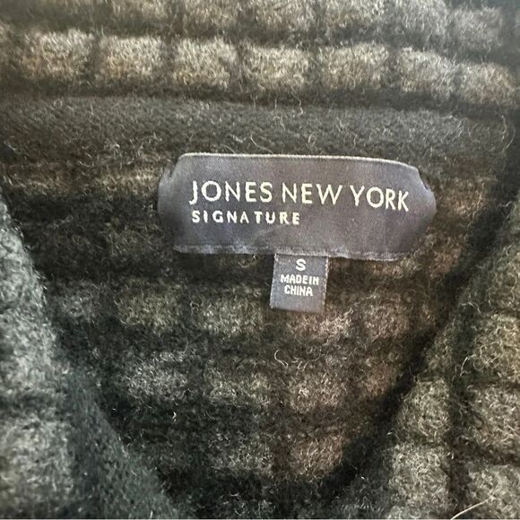Jones New York Check Jacket 100% Merino Wool Size Small Coat Business Short - Picture 4 of 5